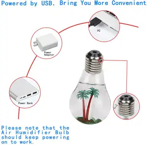 베스트셀러 전구 가습기 공기 초음파 LED USB 방향 정유 유포자 밤 빛