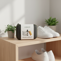 Kit de nettoyage de baskets écologique Nettoyant pour chaussures naturel Nettoyage des taches en déplacement avec brosse à chaussures et chiffon en microfibre