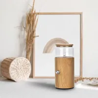 Diffuseur d'huiles essentielles électrique pour la maison, alimenté par USB, 30 ml, sans eau, nébuliseur d'arômes, réservoir en bois, matériau en verre, garantie 1 an