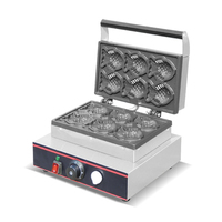 Machine à gaufres miniatures COSBAO certifiée CE ROHS, usage hôtelier, acier inoxydable, revêtement antiadhésif, qualité commerciale, 220V/50Hz, 1200W