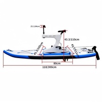 Vélo aquatique gonflable pliable SUP, planche à pédales SUP, bateau aquatique, vélo aquatique renforcé anti-dérapant pour les loisirs