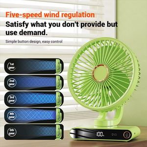 ODM Bladeless Foldable Rechargeable USB <b>Table</b> Fan Light with LED Display Hotel Use Air Circulation Cooling - Product Image 4