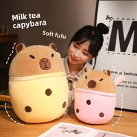 En gros Peluche Capybara Kawaii, Mignonne Peluche Boba en forme de coussin pour machine à griffes