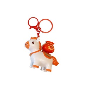 Cartone animato cavallo anno dello zodiaco girevole pony portachiavi creativo buona fortuna bambola cavallo zainetto ciondolo lingotto pendente femmina - Product Image 6