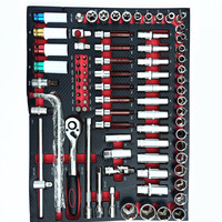 Juego de Llaves de Trinquete de 46 Piezas con Enchufe de 1/4 de Pulgada, Juego de Llaves de Tubo Métricas, Barra de Extensión, Herramientas Manuales, Estuche, para Reparación de Automóviles y Jardinería