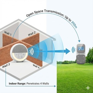 Moniteur audio numérique 2,4 GHz sécurisé et sans interférences avec indicateur visuel du niveau sonore et alarme sonore - Product Image 6