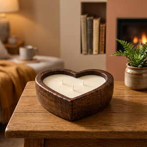 Bougie décorative moderne BuildtoSuit, faite à la main, biologique, à combustion longue durée, en cire de soja, parfumée, en bois, 6 x 6 pouces - Product Image 4