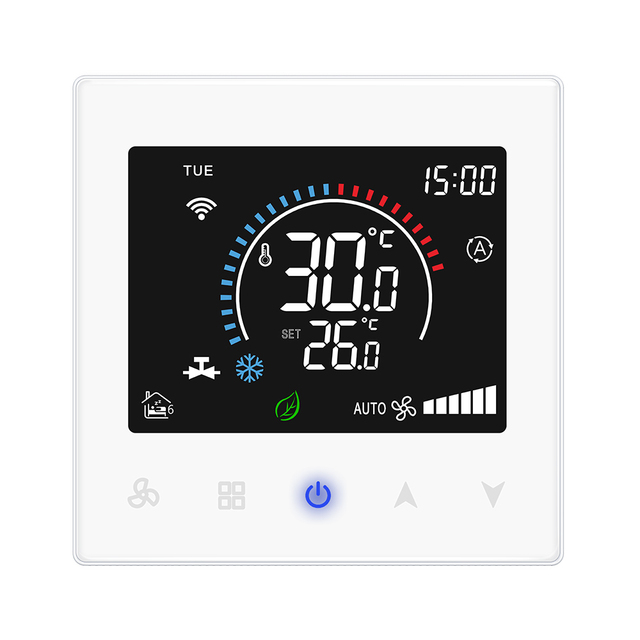 New Design Colorful Controller Air Conditioner Thermostat with Touch Button Modbus Wifi Thermostat for Air Fan Coil Thermostat