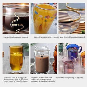 Verre à double couche à haute teneur en borosilicate Quicksand Cup Sequin Lined Breakfast Drinkware pour un usage domestique pour le café au lait - Product Image 3
