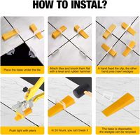 Sistema de Nivelación de Azulejos de Plástico, Clips y Cuñas para Baño, Sala de Estar, Escaleras, Herramientas de Instalación Autoadhesivas, Duraderas e Impermeables