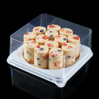Plateaux de service alimentaire en plastique PET recyclé blanc personnalisés de 4,5 pouces avec couvercles transparents pour GÂTEAU Hamburger Nourriture pour bébé Conserves