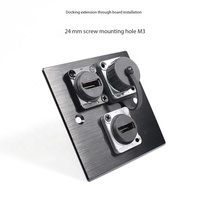 Adaptateur de panneau de montage DP femelle-femelle étanche en alliage de zinc noir pour ordinateur, accessoires de connecteur