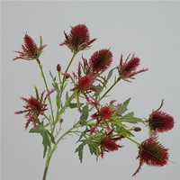 Bunga Tiruan Eryngium Sea Holly Thistle, Tangkai Bunga Palsu untuk Dekorasi Pernikahan, Pesta, Rumah, dan Fotografi
