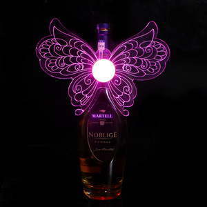 Décoration de bouteille de champagne en forme de papillon lumineux LED, sept couleurs clignotantes, accessoires de fête pour bar KTV, réutilisable - Product Image 4