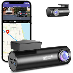 ขายส่ง 4K + 1080P ด้านหน้าและด้านหลัง Dash Cam GPS Wifi รถขับรถควบคุมเสียง Night Vision รถสีดํากล่อง <span class=keywords><strong>AZDOME</strong></span> M300S - Product Image 1