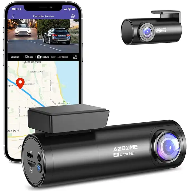 Wholesale 4K+1080P Front and Rear Dash Cam GPS Wifi Car Driving Voice Control Night Vision Car Black Box AZDOME M300S