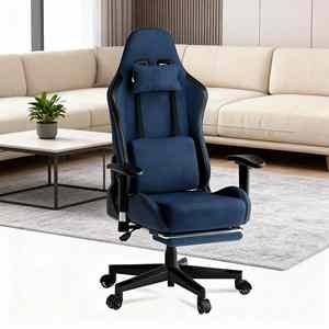 Chaise de jeu Siège <span class=keywords><strong>baquet</strong></span> de course ergonomique, dossier haut, hauteur réglable et inclinable Chaise d'ordinateur compatible avec la salle de jeu - Product Image 4