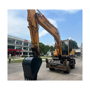 Excavateur sur pneus Hyundai 210W d'occasion 21ton Hyundai 210W-9T 210w-9s de haute qualité au prix d'usine machines de construction équipement lourd - Product Image 3