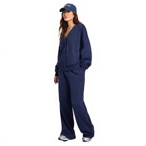 Trendy <b>Women's</b> 2-Piece Casual Tracksuit with Button Top & Wide Leg Pants Plus Size Quick Dry Comfortable Everyday Wear - Product Image 1