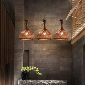 Bamboo Woven Pendant <b>Light</b> Oval E27 Led Single Head For Bedroom <b>Dining</b> Room Home - Product Image 2