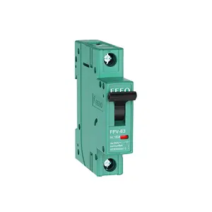 Feeo 1P 2P 3P 4P 1-63a PV DC MCB 250V 500V 750V 1200V DC Mini Circuit Breaker cho năng lượng mặt trời hệ thống