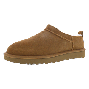 Bottines classiques d'hiver à talon plat en daim couleur marron pour femme - Product Image 1