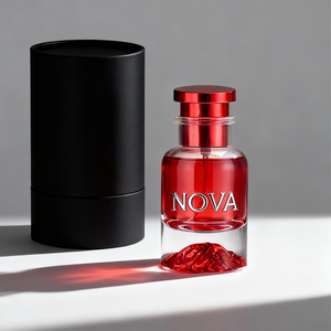 Vente directe de parfums de luxe, flacon de 100 ml, base en relief montagne dorée, col serti, flacon de <span class=keywords><strong>parfum</strong></span> cylindrique avec emballage en boîte - Product Image 1