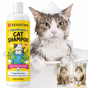 Produits de nettoyage végétaliens sous marque blanche pour le bain, améliorent la brillance des poils, nettoyage en profondeur hypoallergénique, shampoing hypoallergénique pour chats - Product Image 1