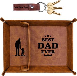 Custom PU Leather Modern Luxury <b>Jewelry</b> & Bedding Storage <b>Tray</b> Organizer Folding Divider for Fathers Day Birthday Gifts - Product Image 2