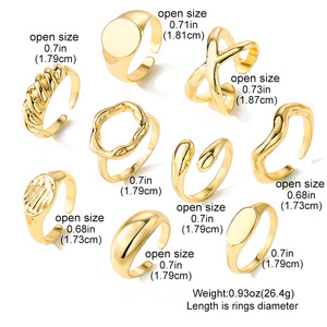 5Pcs/Set Exaggerate Irregular Finger <strong>Ring</strong> Sets Geometry Engagement Open <strong>Ring</strong> for Women - Product Image 5