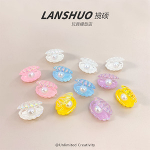 Décorations de chaussures en coquille de nacre irisée, miniatures 3D en résine plastique, ensemble de bijoux DIY pour femmes - Product Image 2