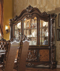 Meubles de salle à manger en bois sculpté de style antique européen, <span class=keywords><strong>table</strong></span> à manger en bois massif avec 8 chaises en tissu - Product Image 6