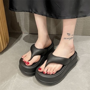 Women's Eva Flip Flops Summer Outdoor Trendy Non-slip Extra Thick Bottom <b>Clip</b>-toe Height Increasing Beach Shoes - Product Image 3