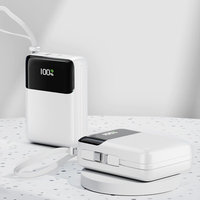 Chargeur portable, batterie externe à charge rapide 22,5 W, 20000 mAh, compatible avion pour les voyages, câble USB-C intégré, affichage LED