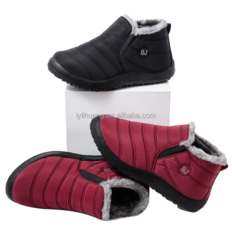 Large size Male cotton shoes 35-47 man warm non-slip lazy casual light waterproof umbrella cloth PU sole snow boots for woman