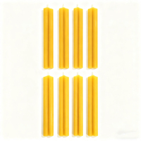 Bougie en cire d'abeille naturelle de haute qualité, longue durée de combustion, 8 pouces, sans goutte, paire de bougies de carillon d'église