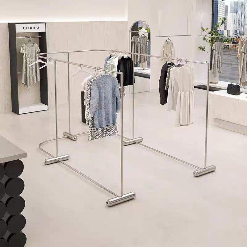 Stainless Steel Single Tier Modern Multifunction Standing Type Clothing ...