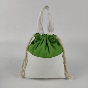 Manufacture Wholesale Custom Logo Printed Gift Drawstring Bag <strong>White</strong> Drawstring Picnic Tote Eco Cotton Cloth <strong>Small</strong> <strong>Handbag</strong> - Product Image 1