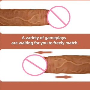 هزاز كهربائي صديق للبيئة 100% مقاوم للماء مع تحكم عن بعد وخاصية التسخين والاهتزاز وقضيب واقعي قابل للتمدد للنساء - Product Image 3