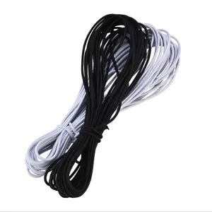 wholesale 1.2 meter 2.5mm 3mm 3.5mm 5mm 7mm 8mm bungee thicker spandex black white round shock rubber elastic cords for clothes