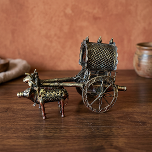 Escultura Artesanal de Latón de Carroza Dokra, Arte Tribal Indio Tradicional, Decoración para el Hogar - Product Image 2