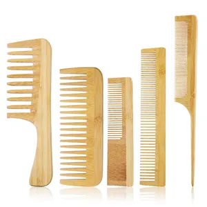 Wholesale Natural Bamboo Comb Wooden Hair Comb Customized Handmade Bamboo Hair Detangling Comb