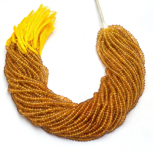 Cuentas de rondelle lisas de 5mm-6mm de turmalina amarilla natural | Hilo de 14 pulgadas | Cuentas lisas sueltas de piedras preciosas semipreciosas de turmalina - Product Image 1