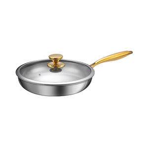 <span class=keywords><strong>Padelle</strong></span> <span class=keywords><strong>Antiaderenti</strong></span> da Cucina con Manico Dorato Personalizzato, Padella in Titanio a 5 Strati Martellata, Vendita all'Ingrosso - Product Image 5