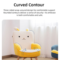 Fauteuil enfant en peluche motif lapin de dessin animé, fauteuil de lecture pour tout-petits en polaire Teddy, pieds en bois en option, chaise de jeu pivotante pour enfants