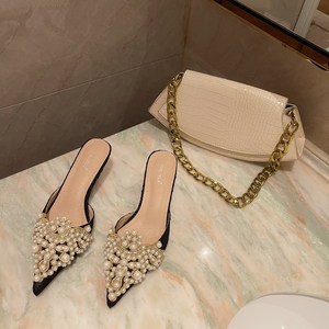 Sandalias de Perlas para Mujer, Verano 2025, Zapatos de Tacón Alto y Fino, Elegantes para Fiesta u Oficina - Product Image 2