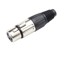 Connecteur XLR femelle 3 broches à coque rainurée et capuchon fileté pour correspondre à la fiche mâle, pour l'assemblage complet d'un ensemble de câbles de microphone