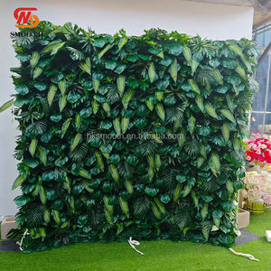 Toile de fond murale en herbe artificielle à feuilles de palmier vertes, faite à la main, lisse, pour la décoration de fête d'anniversaire - Product Image 6
