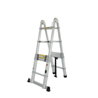 Échelle télescopique multifonctionnelle pliante en aluminium à 8 marches, design moderne, structure domestique combinée pour diverses utilisations