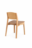 Chaise de salle à manger contemporaine en frêne nord-américain massif avec dossier incurvé pour cuisine et villa
